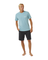 The Rip Curl Mens Stapler T-Shirt in Dusty Blue