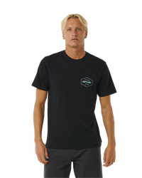 The Rip Curl Mens Stapler T-Shirt in Black