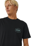 The Rip Curl Mens Stapler T-Shirt in Black