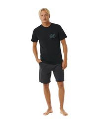 The Rip Curl Mens Stapler T-Shirt in Black