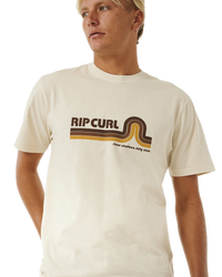 The Rip Curl Mens Surf Revival Mumma T-Shirt in Vintage White