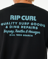 The Rip Curl Mens Heritage Ding Repairs T-Shirt in Black