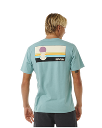 The Rip Curl Mens Surf Revival Peaking T-Shirt in Dusty Blue