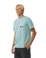 The Rip Curl Mens Surf Revival Peaking T-Shirt in Dusty Blue