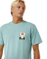 The Rip Curl Mens Surf Revival Peaking T-Shirt in Dusty Blue