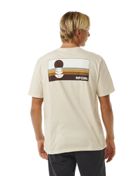 The Rip Curl Mens Surf Revival Peaking T-Shirt in Vintage White