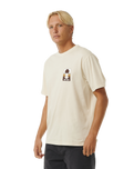 The Rip Curl Mens Surf Revival Peaking T-Shirt in Vintage White