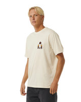 The Rip Curl Mens Surf Revival Peaking T-Shirt in Vintage White