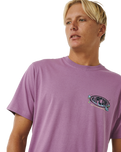 The Rip Curl Mens Mason Pipeliner T-Shirt in Dusty Purple