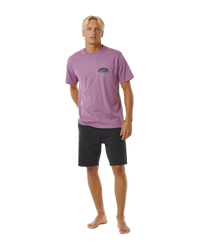 The Rip Curl Mens Mason Pipeliner T-Shirt in Dusty Purple