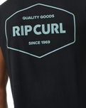The Rip Curl Mens Stapler Muscle Vest in Black