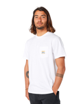 The Rip Curl Mens Surf Paradise Badge T-Shirt in White