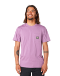 The Rip Curl Mens Surf Paradise Badge T-Shirt in Dusty Purple