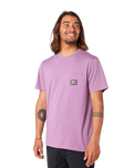 The Rip Curl Mens Surf Paradise Badge T-Shirt in Dusty Purple