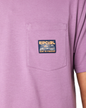 The Rip Curl Mens Surf Paradise Badge T-Shirt in Dusty Purple