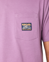 The Rip Curl Mens Surf Paradise Badge T-Shirt in Dusty Purple