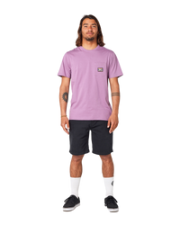 The Rip Curl Mens Surf Paradise Badge T-Shirt in Dusty Purple