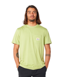 The Rip Curl Mens Surf Paradise Badge T-Shirt in Light Khaki