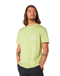 The Rip Curl Mens Surf Paradise Badge T-Shirt in Light Khaki