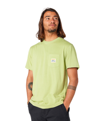 The Rip Curl Mens Surf Paradise Badge T-Shirt in Light Khaki