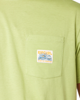 The Rip Curl Mens Surf Paradise Badge T-Shirt in Light Khaki