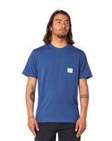 The Rip Curl Mens Surf Paradise Badge T-Shirt in Washed Navy