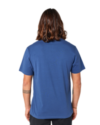 The Rip Curl Mens Surf Paradise Badge T-Shirt in Washed Navy