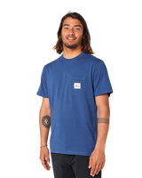 The Rip Curl Mens Surf Paradise Badge T-Shirt in Washed Navy