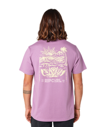 The Rip Curl Mens Surf Paradise F & B T-Shirt in Dusty Purple