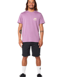 The Rip Curl Mens Surf Paradise F & B T-Shirt in Dusty Purple