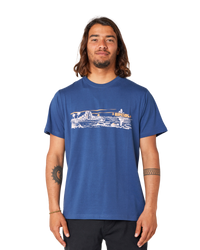 The Rip Curl Mens Paradise Land T-Shirt in Washed Navy