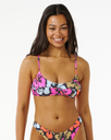 The Rip Curl Womens Hibiscus Heat Crop Bikini Top in Multi