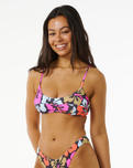 The Rip Curl Womens Hibiscus Heat Crop Bikini Top in Multi