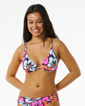 The Rip Curl Womens Hibiscus Heat D-DD Cup Balconette Bikini Top in Multi