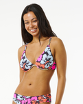 The Rip Curl Womens Hibiscus Heat D-DD Cup Balconette Bikini Top in Multi