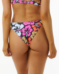 The Rip Curl Womens Hibiscus Heat Hi Cut Cheeky Bikini Bottoms in Multi