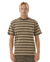 The Rip Curl Mens Search Stripe T-Shirt in Deep Rock