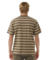 The Rip Curl Mens Search Stripe T-Shirt in Deep Rock