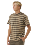 The Rip Curl Mens Search Stripe T-Shirt in Deep Rock