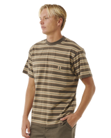 The Rip Curl Mens Search Stripe T-Shirt in Deep Rock