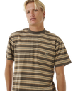 The Rip Curl Mens Search Stripe T-Shirt in Deep Rock