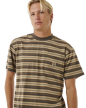 The Rip Curl Mens Search Stripe T-Shirt in Deep Rock