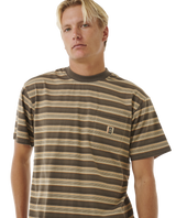 The Rip Curl Mens Search Stripe T-Shirt in Deep Rock