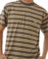 The Rip Curl Mens Search Stripe T-Shirt in Deep Rock