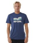 The Rip Curl Mens Surf Revival Capture T-Shirt in Washed Navy