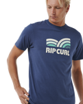 The Rip Curl Mens Surf Revival Capture T-Shirt in Washed Navy