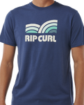 The Rip Curl Mens Surf Revival Capture T-Shirt in Washed Navy