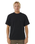 The Rip Curl Mens Search Embroidery T-Shirt in Black