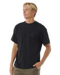 The Rip Curl Mens Search Embroidery T-Shirt in Black