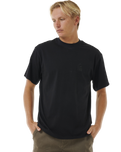 The Rip Curl Mens Search Embroidery T-Shirt in Black